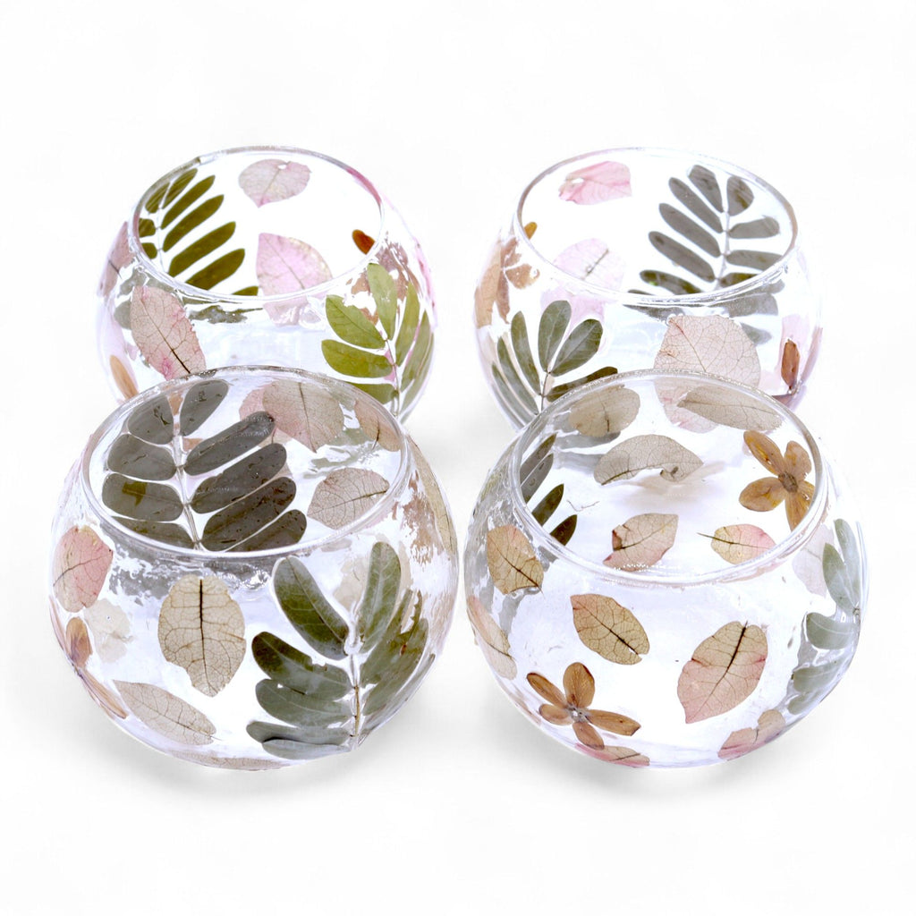 Natural Floral Glass Bowl Candle Holder - Primavera 8x10cm – view 5
