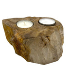 Petrified Wood Candle Holder - Double Tealight – view 7