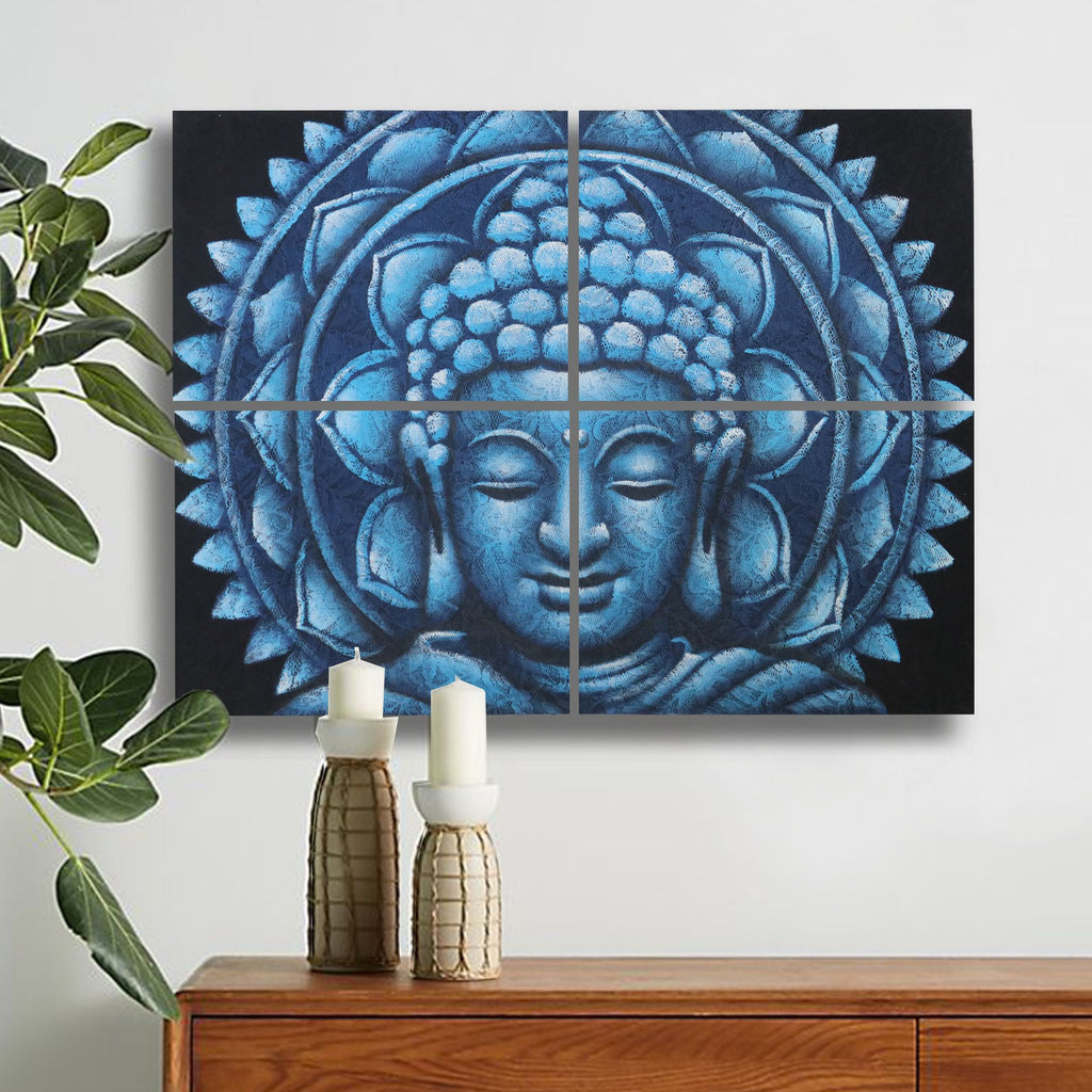 Blue Buddha Mandala Brocade, Set of 4 - 30 x 40cm – view 3