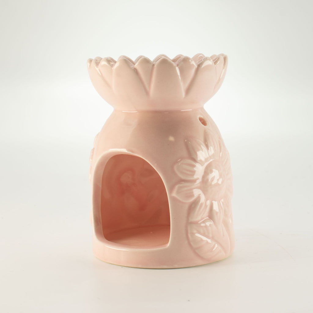 Ceramic Sunflower Oil Burner - Pastel Pink – view 3