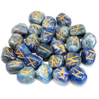 Lapis Lazuli Rune Stone Set in Cotton Pouch – view 2