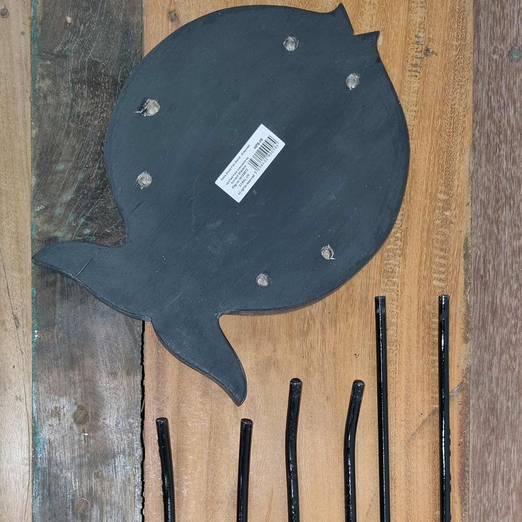 Albasia Wood Fish Stand - Greywash – view 6