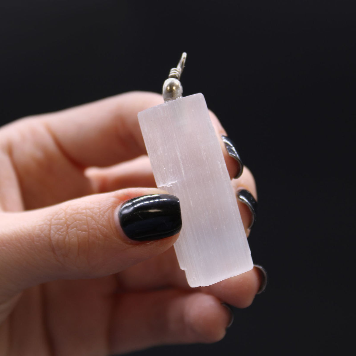 Selenite Natural Point Pendant – view 4