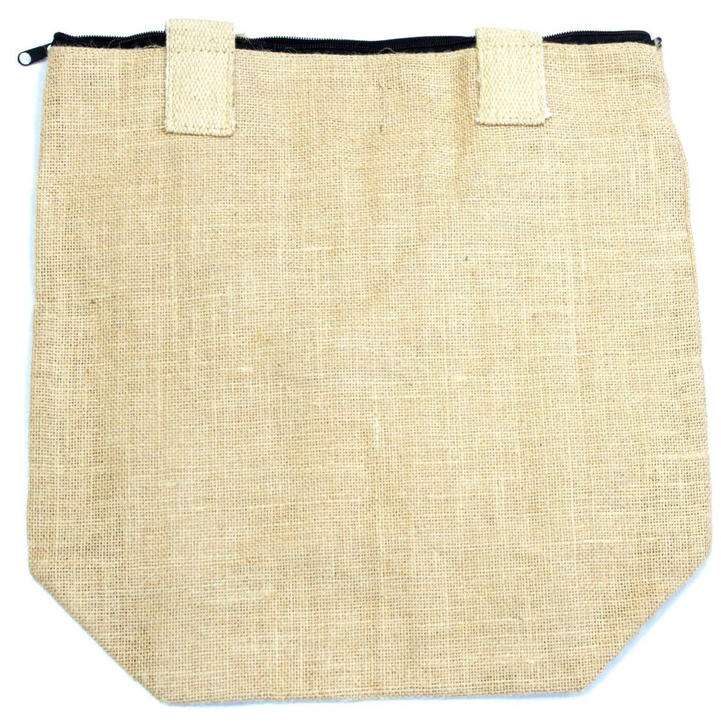 Plain Jute Shopping Bag with Cotton Handles – view 3