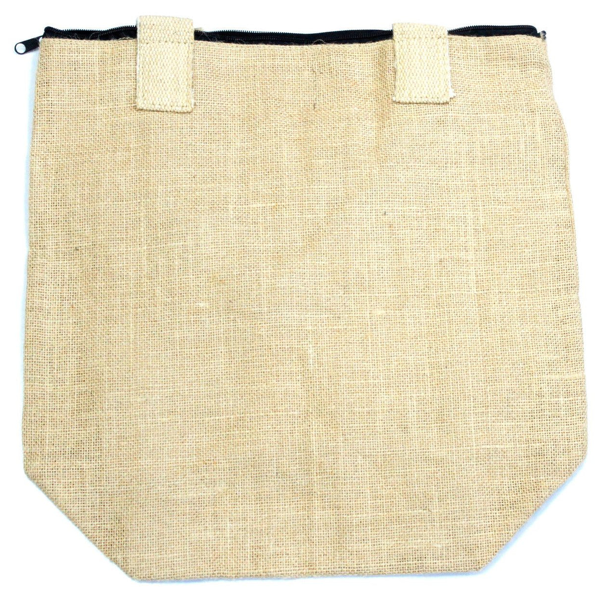 Plain Jute Shopping Bag with Cotton Handles – view 3