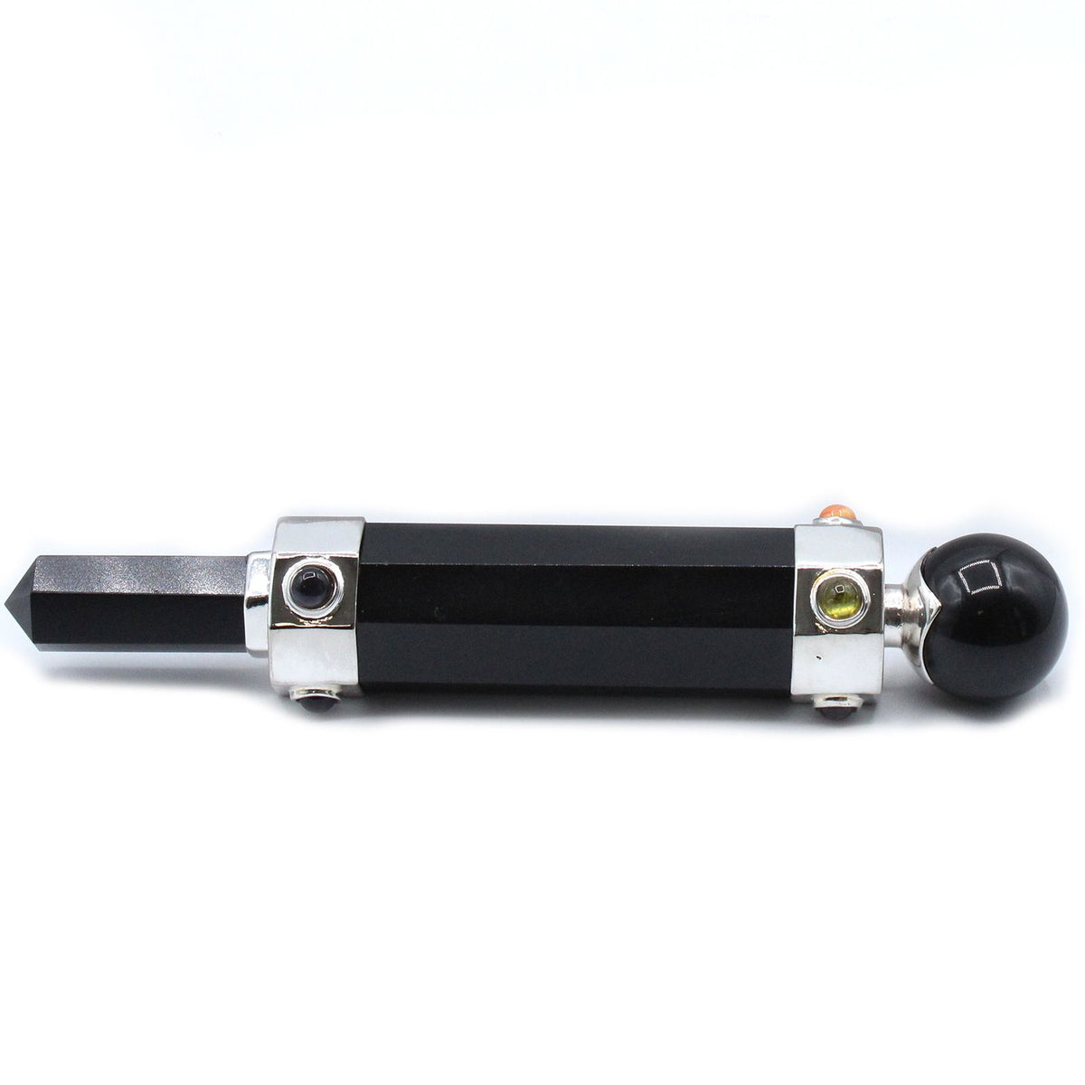 Hexagonal Crystal Healing Wand - Black Agate - 12cm – view 3