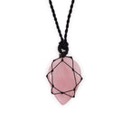 Laced Gemstone Teardrop Pendant - Rose Quartz – view 3