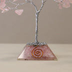 Rose Quartz Gemstone Tree with Orgonite Base - 80 Stones – view 2
