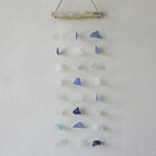 Recycled Glass Wind Chime - Three Drops, Blue & White – view 4