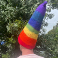 Felted Wool Sauna Wizard Hat - Rainbow