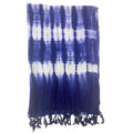 Boho Java Art Stole and Scarf - Indigo Stripes - 62x200cm