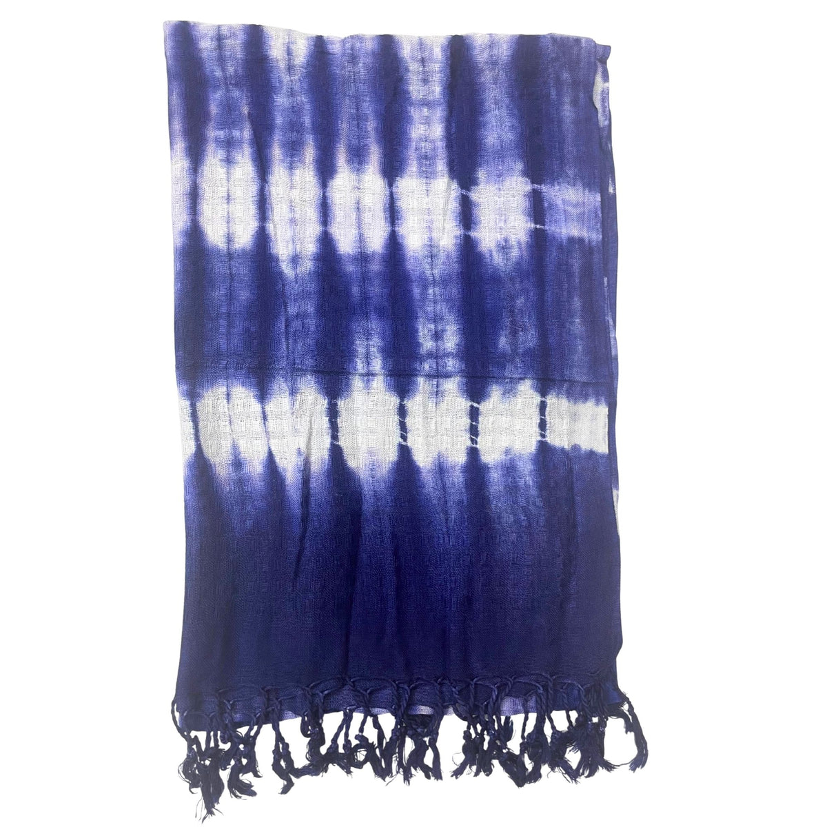 Boho Java Art Stole and Scarf - Indigo Stripes - 62x200cm