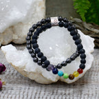 Magnetic Black Stone Chakra Gemstone Bracelet