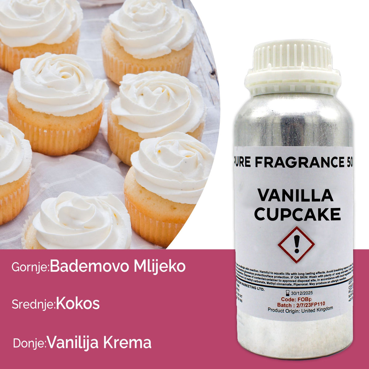 Vanilla Cupcake Pure Fragrance Oil - 500ml