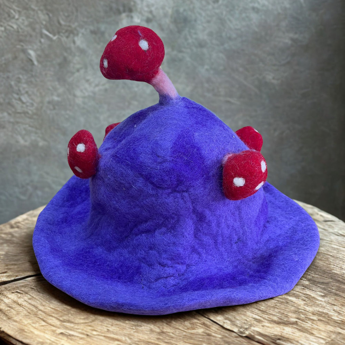 Felted Wool Mushroom Hat - Dreamy Purple Haze – view 3