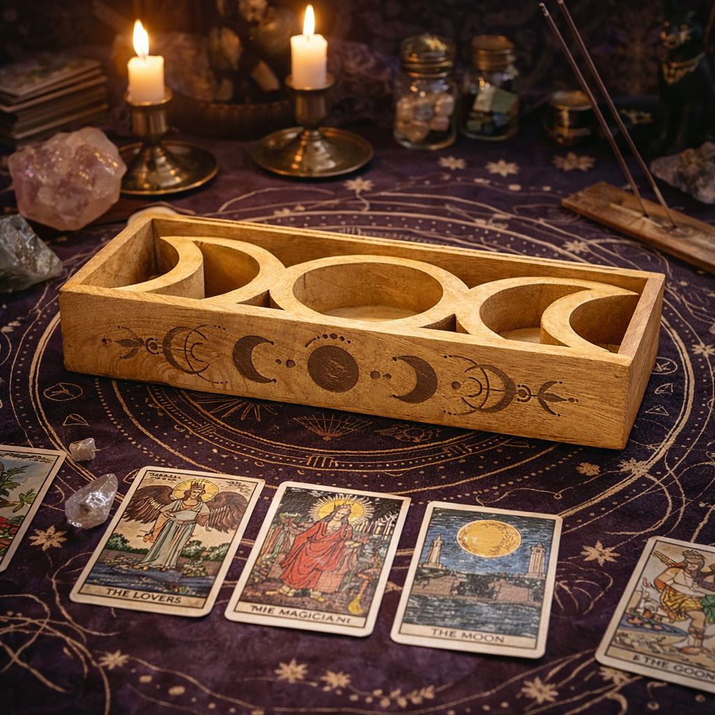 Moon Phase Tarot Tray with Card Holder – view 3