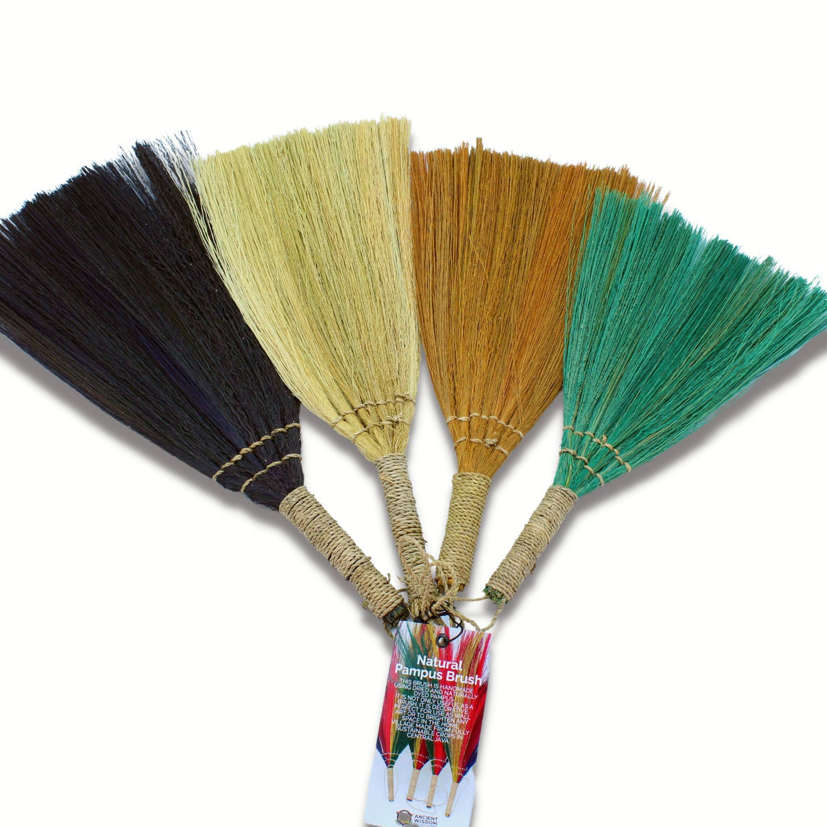 Seagrass Fan Broom Set of 4 - Mixed Colours – view 3