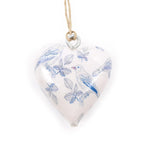 Brass Heart Decoration, Blue Bird