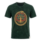 Nomad Sari Stonewashed T-Shirt - Tree of Life - Green - Medium – view 2