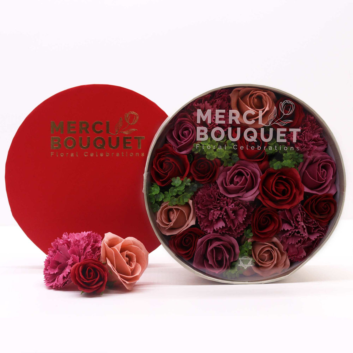 Round Soap Flower Gift Box - Vintage Roses – view 5
