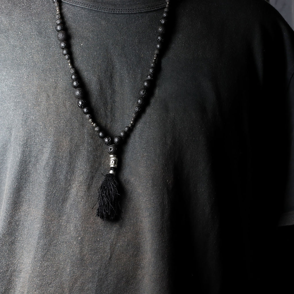 Lava Stone Necklace with Buddha Charm 42cm - Grounding Energy – view 5