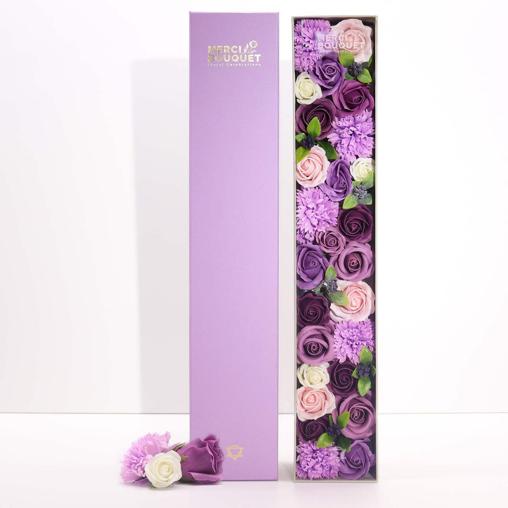 Extra Long Soap Flower Gift Box - Lavender Rose & Carnation – view 4