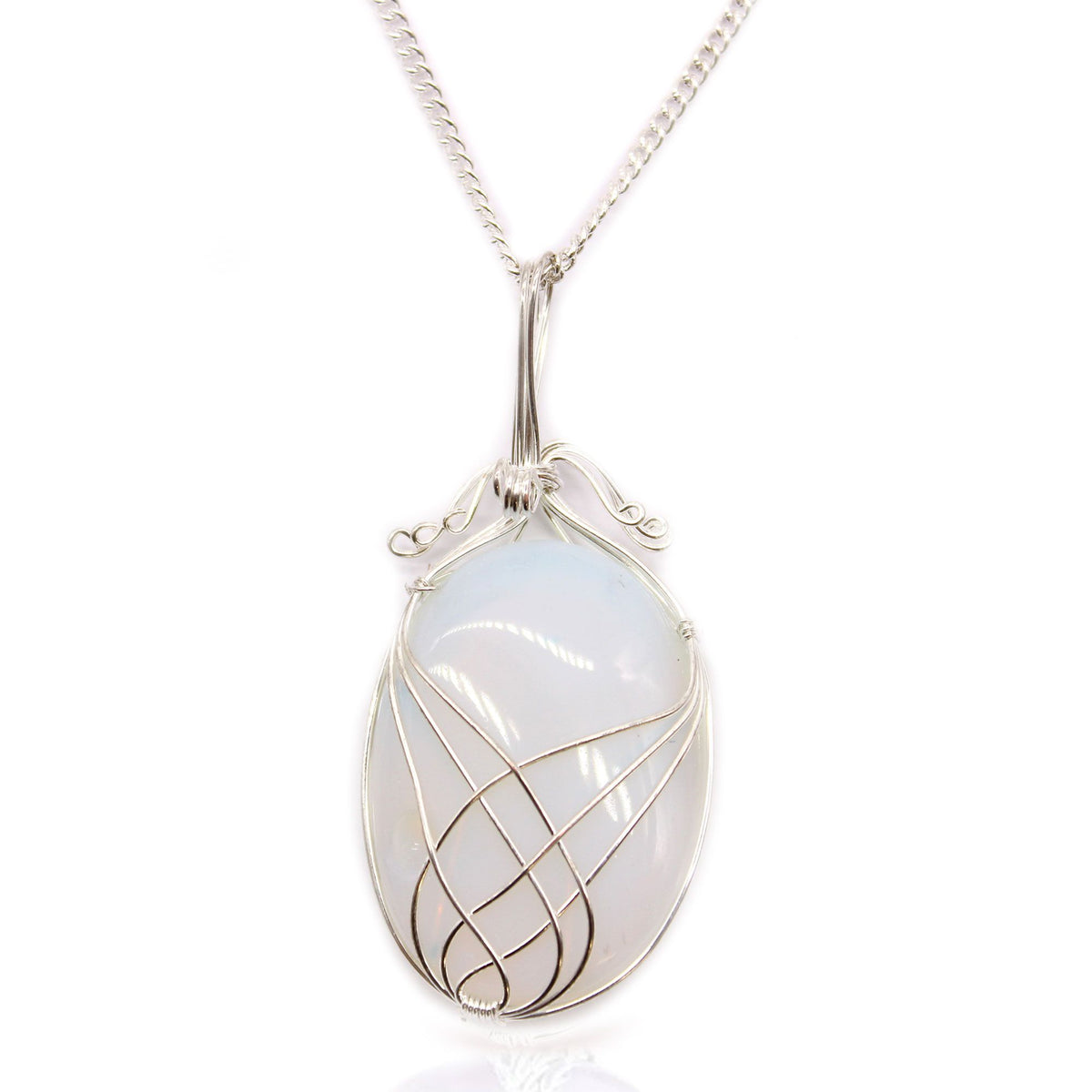 Swirl Wrapped Opalite Gemstone Necklace – view 2