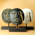 Timor Tribal Wood Mask, Black Finish, 27x20cm