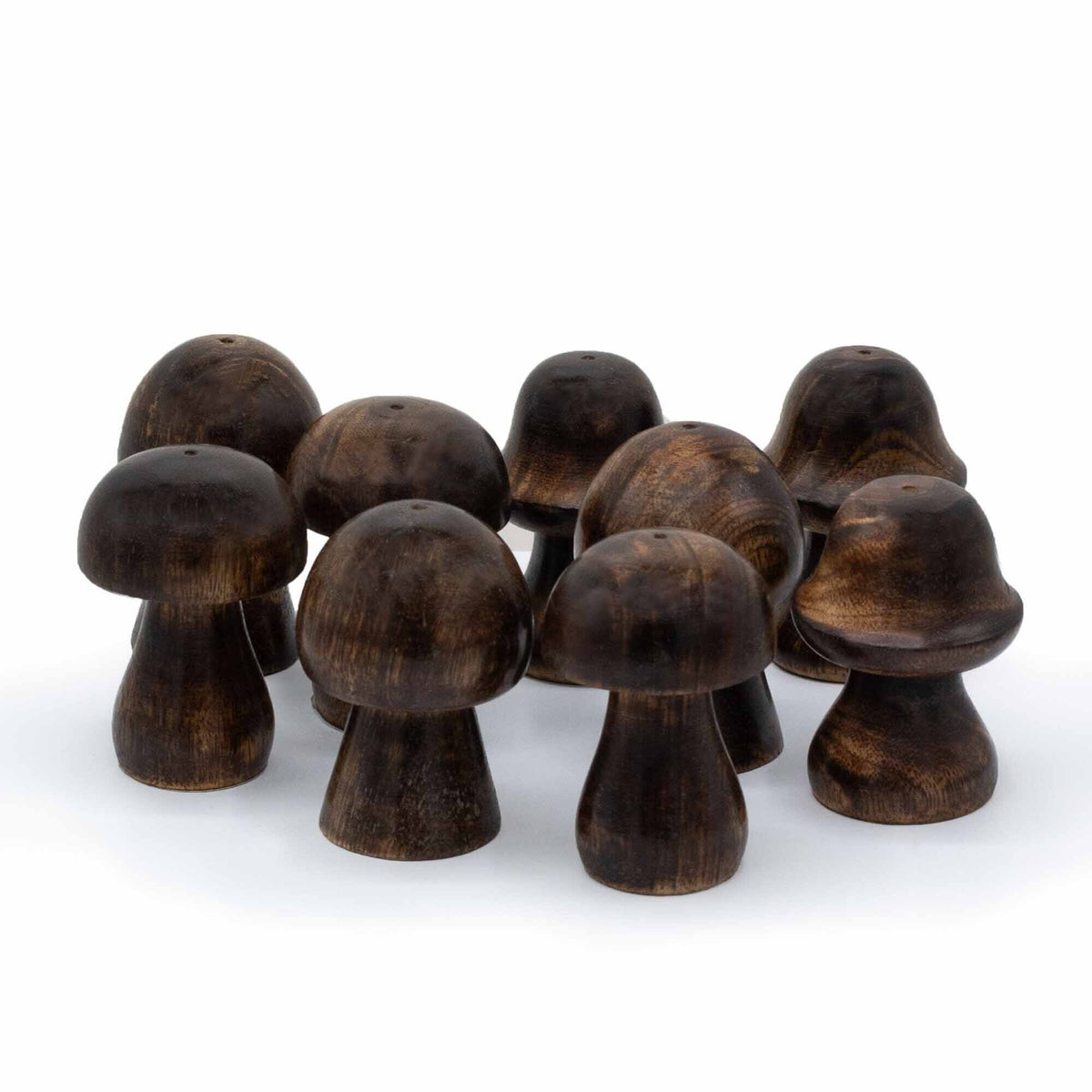 Set of 3 Mini Mango Wood Mushroom Burners 8-6.5cm – view 3
