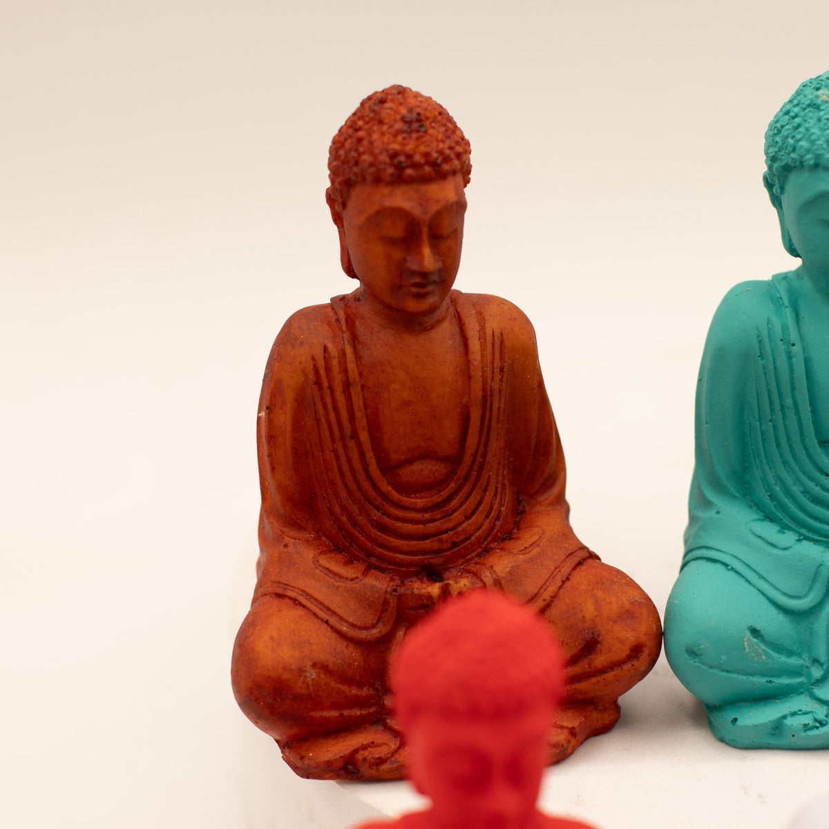 Matt Mini Buddha Statues - Assorted Colours, Set of 6 – view 8