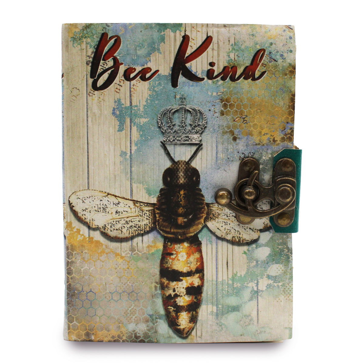 Leather Bee Kind Deckle-Edge Notebook – 18x13 cm