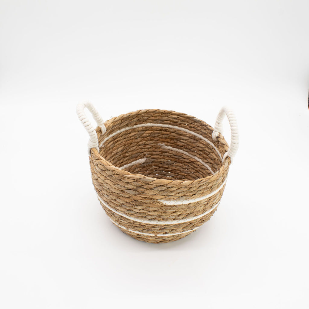 Cotton & Seagrass Baskets, Natural Stripes, Set of 3 – view 7