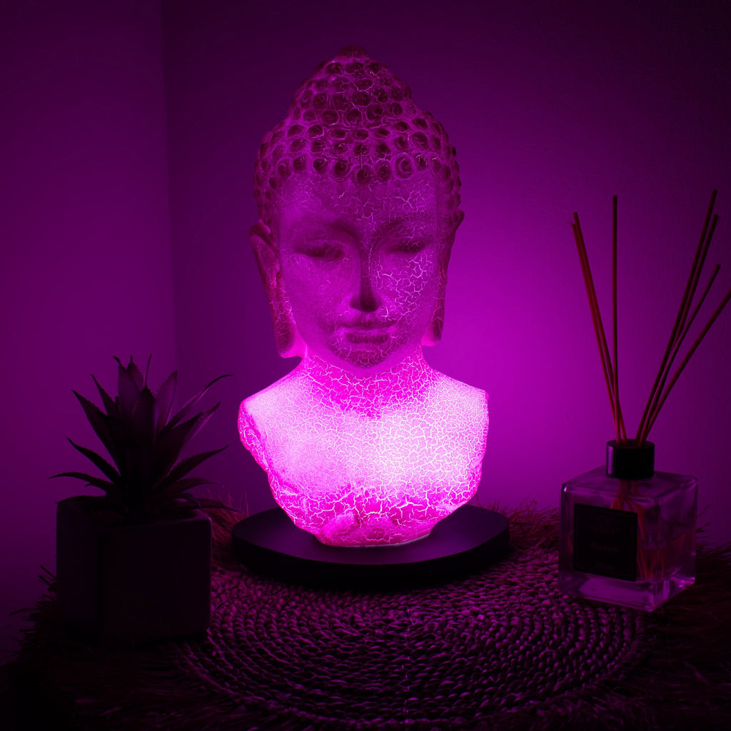 Buddha Bust Glow Lamp - Cherry Crackle, Oval Stand – view 2