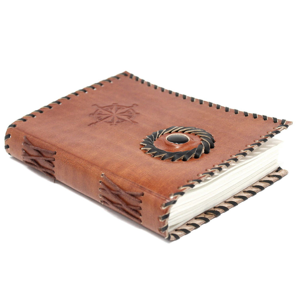 Leather Black Onyx & Compass Notebook – 17.5x12.5 cm – view 2