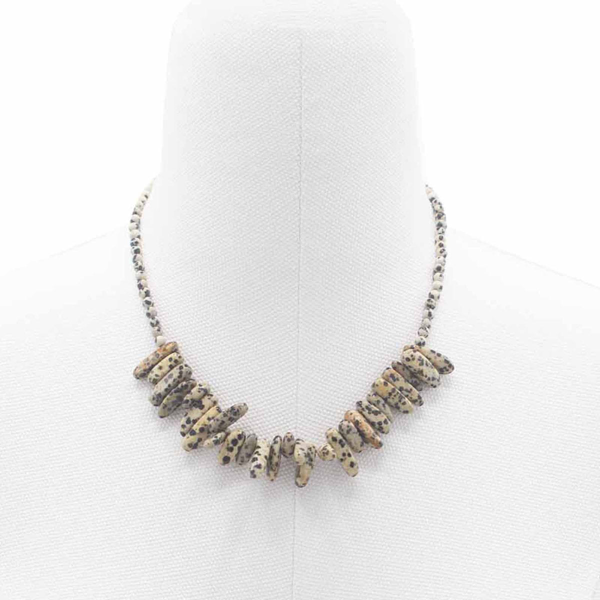 Dalmatian Stone Longstone Gemstone Necklace