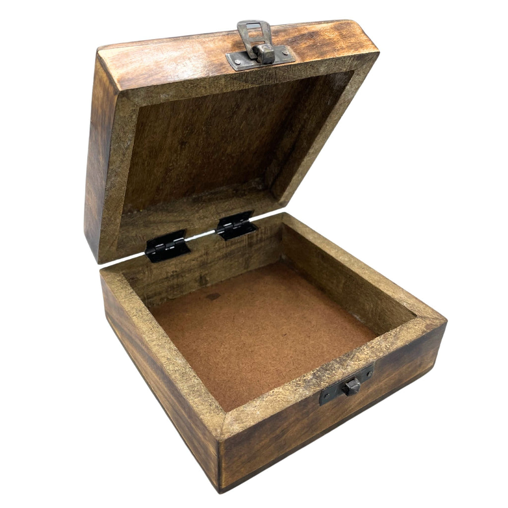 Square Mango Wood Keepsake Box 13x13x6cm - Buddha – view 2