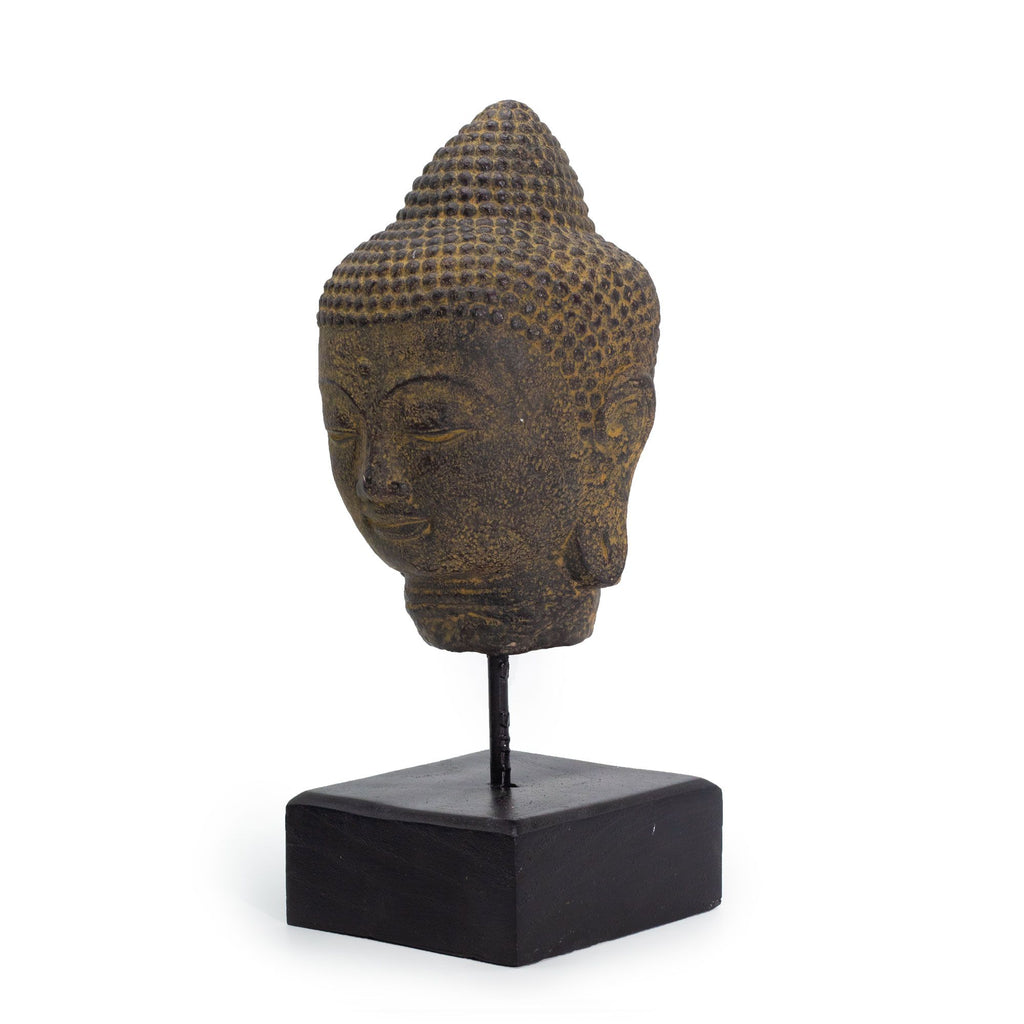 Stillness Buddha Head Statue on Stand, Grey – view 2