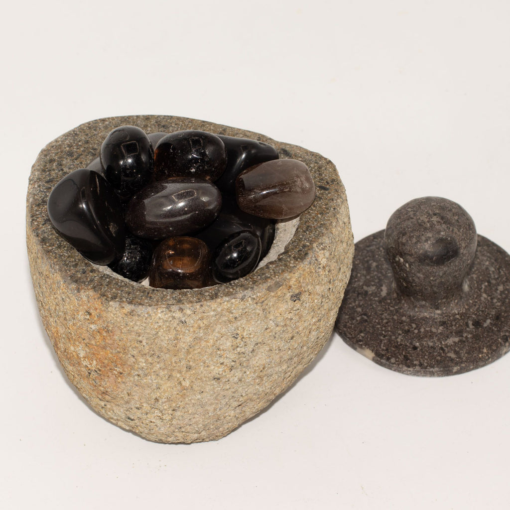 Natural Riverstone Grounding Pot - Medium - approx 12x8cm – view 6