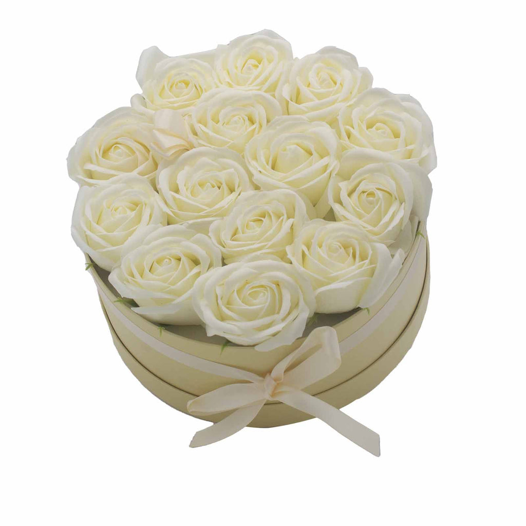14 Cream Soap Roses Round Gift Box – view 3