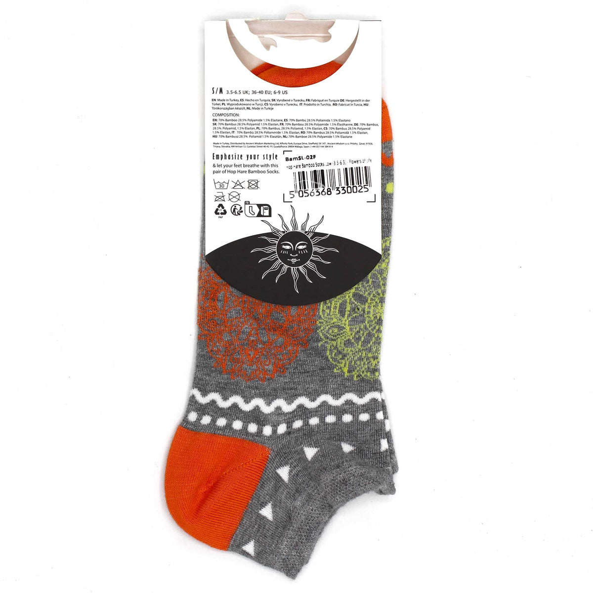Hop Hare Bamboo Low Trainer Socks - Flower of Life – view 5
