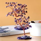 Amethyst Gemstone Tree on Natural Agate Base - 35 stones