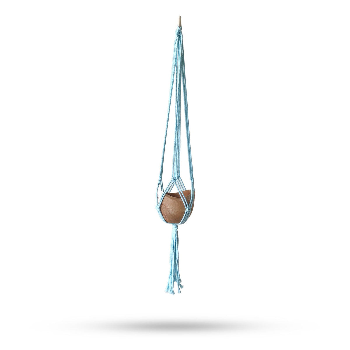 Macrame Plant Hanger for Medium Pots - Powder Blue