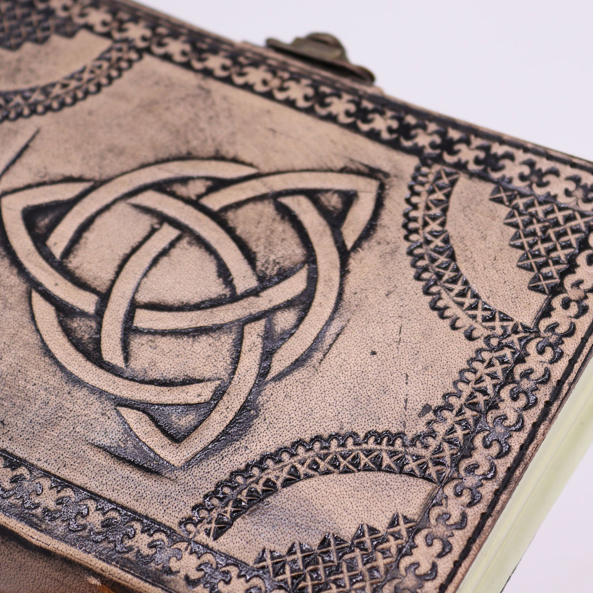 Circle Triquetra Leather Notebook, Red Tan – 17.5x12.5 cm