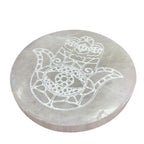 Selenite Charging Plate 10cm - Hamsa Design – view 3