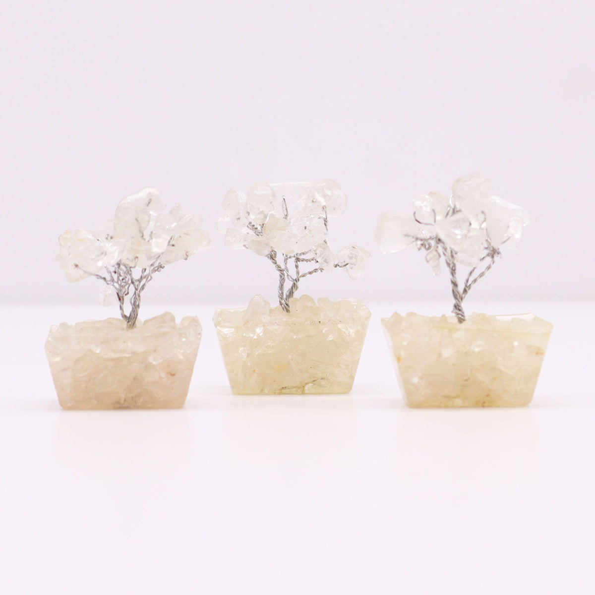 Mini Gemstone Tree on Orgonite Base, Rock Quartz