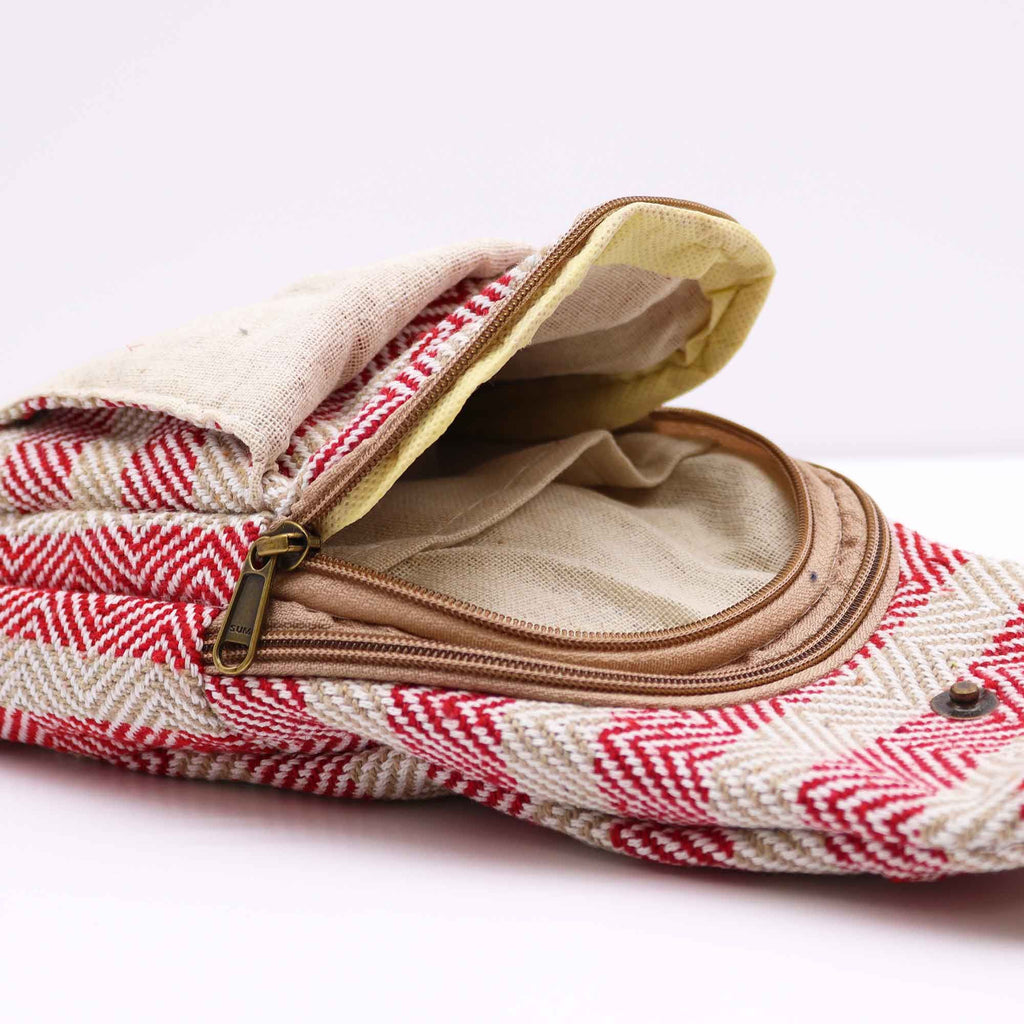 Tan & Pink Natural Cotton Cross-Body Bag – view 3