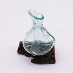 Molten Glass Fancy Mini Decanter on Wood, 24cm – view 2