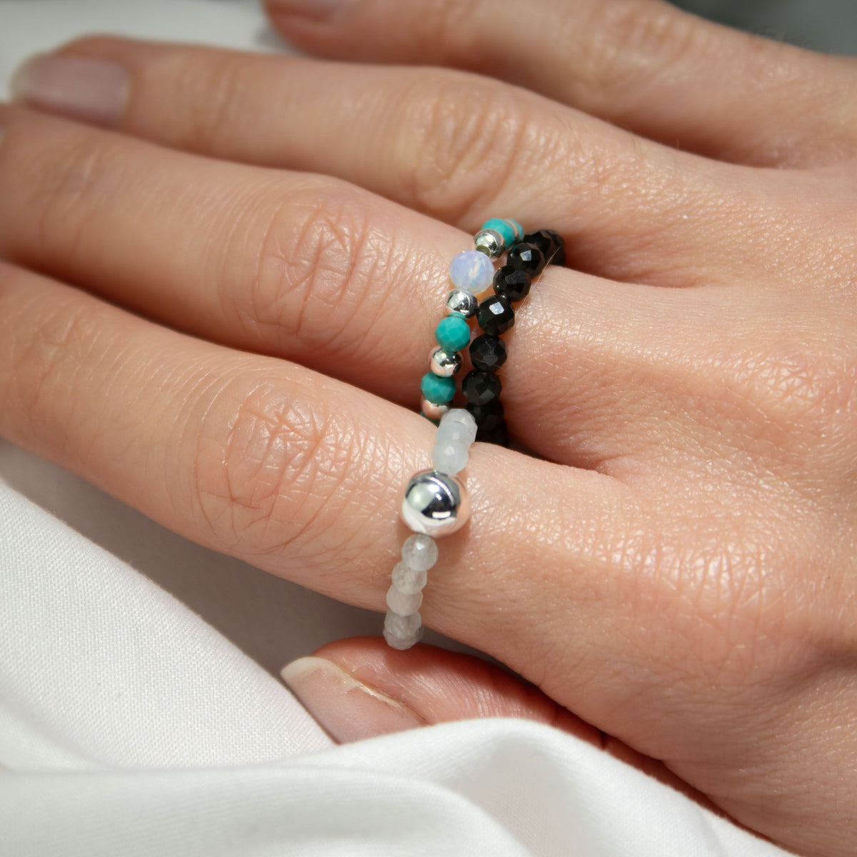 Nymph Gemstone Ring Set - Endless Ocean Aquamarine & Turquoise