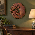 Moonface & Dragon Plaque Carving - 30cm