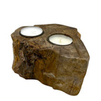 Petrified Wood Candle Holder - Double Tealight – view 6